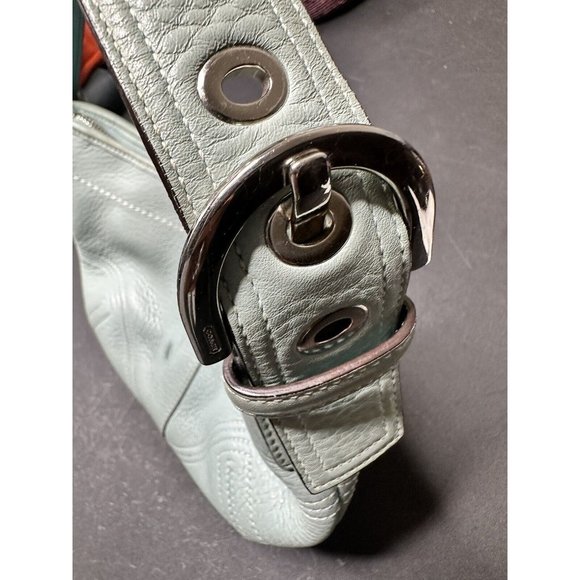 Coach Small Hobo Bag Light Mint Green Purse Pebbled Leather Zip Buckle Y2K #3225 - Picture 5 of 5